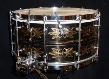 [B]1929-30 LUDWIG 6.5x14 ENGRAVED/CHROME DeLUXE SUPER-SENSITIVE (The D.F.S. drum)