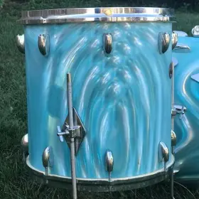 Gretsch Round Badge Aqua Satin Flame 14 inch floor