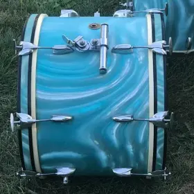 Gretsch Round Badge Aqua Satin Flame 14 inch floor