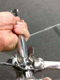 Tip for better security on older Ludwig flat base stands without the &quot;collar&quot;