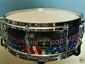 W: Vinney Colaiuta Custom God Bless America Gretsch Snare
