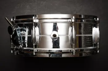 FOR SALE: Gretsch Round Badge 4160 Chrome Over Brass 14x5&quot; 8-Lug Snare Drum 1965-66