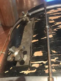 Beat up old 12 x 26 bass drum