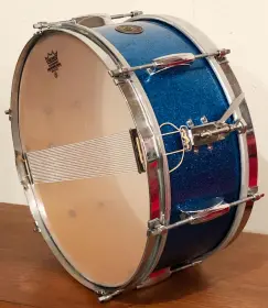 FOR SALE: Vintage Early 1950s Gretsch Dixieland 6x14 Snare Drum in Blue Sparkle