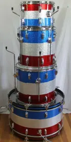 Ludwig 1976 Red-Silver-Blue kit on eBay