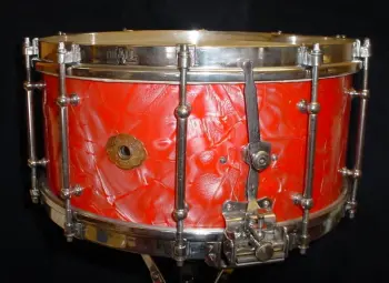 1932-34 SLINGERLAND 6.5 x 14 ROSE PEARL DuALL (AN AMAZING RESTORATION)   LL
