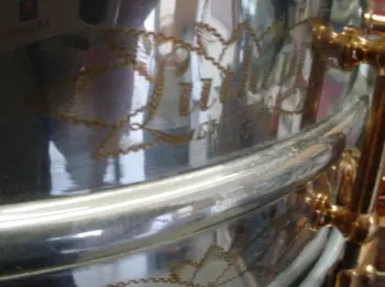 1926-27 LUDWIG &amp; LUDWIG 5 x 14 NOB/12 pt. FLORAL ENGRAVED DeLUXE SUPER-LUDWIG MODEL