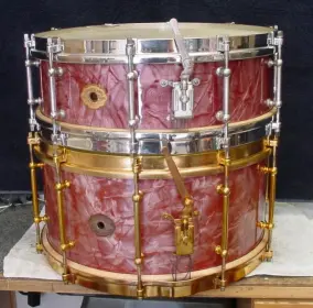 [B]*1929 SLINGERLAND 6.5 x 14 ROSE PEARL/ARTGOLD TONE FLANGE ARTIST MODEL  [/B]