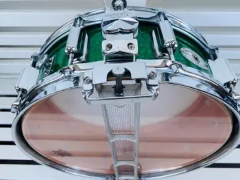 1964 Rogers 5x14 Wood Dynasonic snare drum in Sparkling Green Pearl