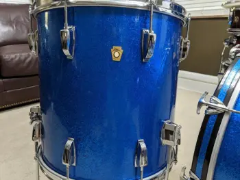 Ludwig Keystone Badge Super Classic 13/16/22 in Blue Sparkle with Naugahyde Bags