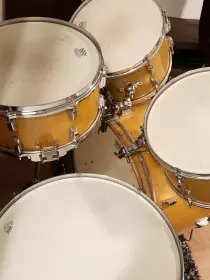 FOR SALE: Vintage 1949-50 Leedy &amp; Ludwig 13/13/18/24/14 Drum Set in Gold Flash Pearl