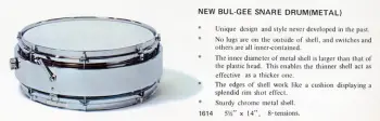 1969 Bul-Gee Script Logo Snare