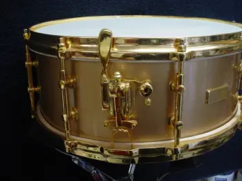 1951 BILLY GLADSTONE 6x14 8 LUG GOLD LACQUER/GOLD PLATED “CHARLES CORDES” SNARE DRUM