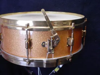 1927- LEEDY 4 x 14 &amp; 5 x 14 SPARKLING GOLD PROFESSIONAL MODELS