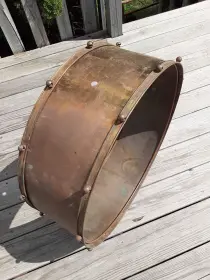 antique 1920's Brass Bass Drum 24x8