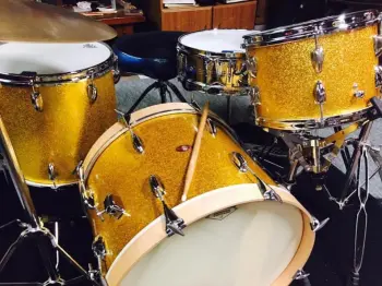 65 Slingerland Shelbyville Badge 20/12/14/snare Gold Sparklearkle