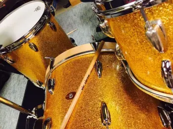 65 Slingerland Shelbyville Badge 20/12/14/snare Gold Sparklearkle