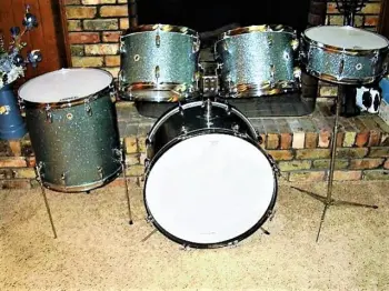 70s Vintage Walberg &amp; Auge Orange Sparkle Kit For Sale With Vintage Hardware and Hi-H