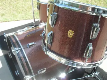 '67 Ludwig Burgundy Sparkle Drum Kit W/ Hardware