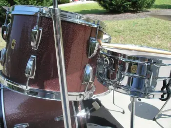 '67 Ludwig Burgundy Sparkle Drum Kit W/ Hardware