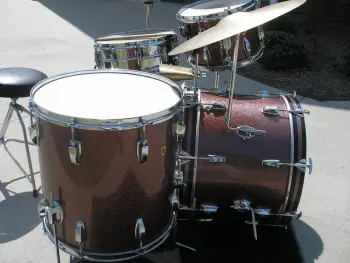 '67 Ludwig Burgundy Sparkle Drum Kit W/ Hardware