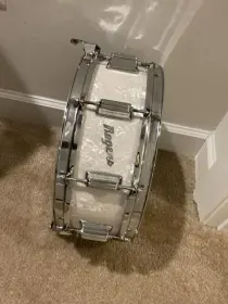 60s Rogers Wood Dynasonic 5x14&quot; Snare Drum in White Marine Pearl