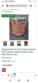 Slingerland 16x16 Pink  sparkle floor tom
