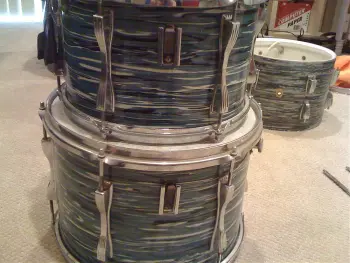 '70s Ludwig B&amp;O - Bowling Ball Blue 12&quot; &amp; 14&quot; Toms