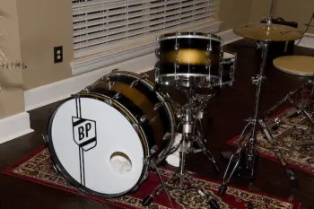 Slingerland black &amp; gold duco finish drums