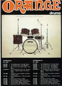 Orange Vintage 70's Drum Kit