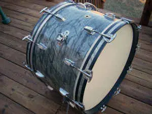 50's Ludwig 14x22 bass drum in Sky Blue Pearl