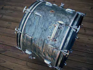 50's Ludwig 14x22 bass drum in Sky Blue Pearl