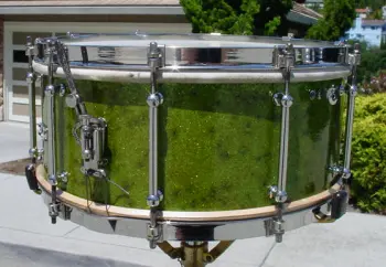 1932-35 Ludwig &amp; Ludwig 6.5x14 Green Sparkle Standard Model