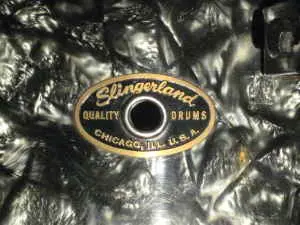slingerland chigaco black n brass badge BDP 4pc set