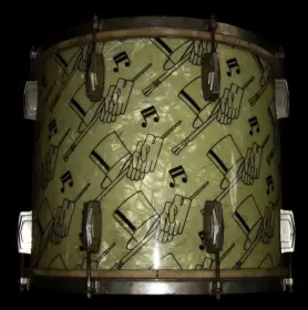 Top Hat and Cane design single drums