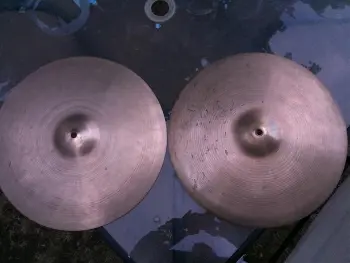 50s 15&quot; zildjian hihats double stamped top hat