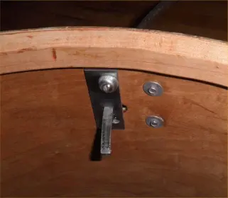 Late 60's Ludwig curved disappearing spurs. How does the backer plate fit?