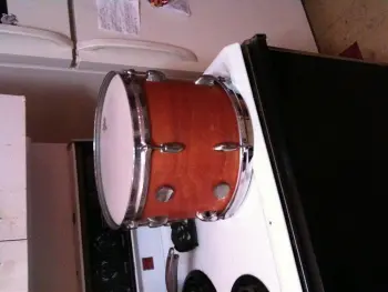 Gretsch RB gold sparkle bass drum and RB natural finish tom