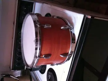 Gretsch RB gold sparkle bass drum and RB natural finish tom