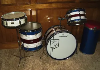 Ludwig - red/silver/blue stripe sparkle