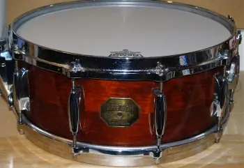 vintage gretsch 4158 snare, 10 lug lightning throw, walnut stain, beauty!early 70s