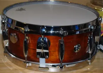 vintage gretsch 4158 snare, 10 lug lightning throw, walnut stain, beauty!early 70s