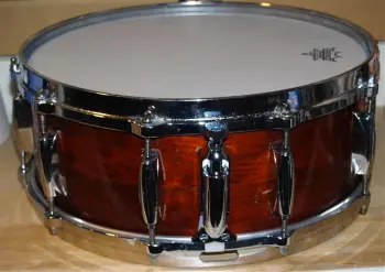 vintage gretsch 4158 snare, 10 lug lightning throw, walnut stain, beauty!early 70s