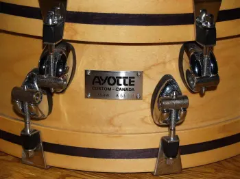 ayotte custom wood hoop snare, trade for snares, kits and cymbals, what do u have?