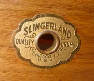 1928-34 SLINGERLAND 6.5x14 WALNUT/ARTGOLD TONE FLANGE ARTIST MODEL