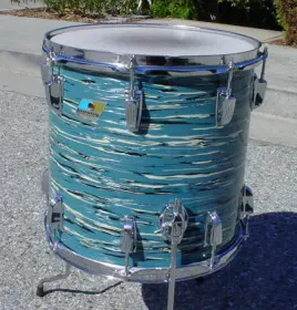 PRICE CHECK:1971 14x14 LUDWIG SUPER CLASSIC OYSTER BLUE BOWLING BALL FLOOR TOM