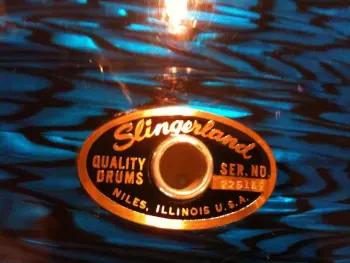 68 Slingerland Blue Agate kit 20,12,13,14f,16f,matchingsnare