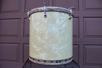 Vintage 1930s Leedy &quot;Tunable Tom-Tom&quot; Drum - White Marine Pearl