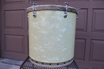 Vintage 1930s Leedy &quot;Tunable Tom-Tom&quot; Drum - White Marine Pearl