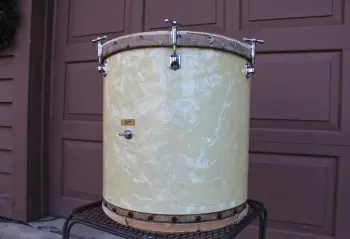 Vintage 1930s Leedy &quot;Tunable Tom-Tom&quot; Drum - White Marine Pearl